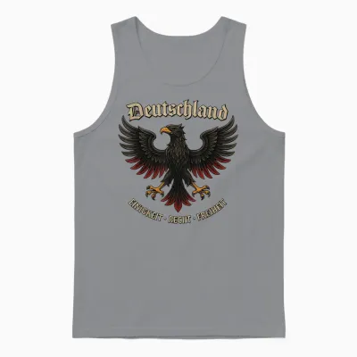 T-Shirt with German Eagle Retro Unity Right Freedom Unisex Tank Top - Sport Grey