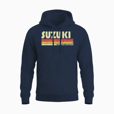 Suzuki Retro Vintage Japanese Name T-Shirt, Black Unisex Hoodie - Navy