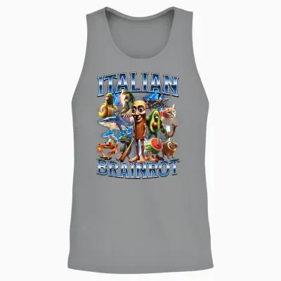 Funny Italian Brainrot Unisex Tank Top - Sport Grey
