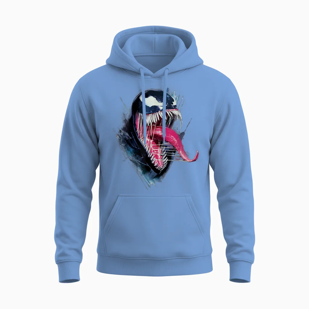 Marvel Spider-Man 2 Gamerverse Venom Erupts T-Shirt, Black Unisex Hoodie in Carolina Blue