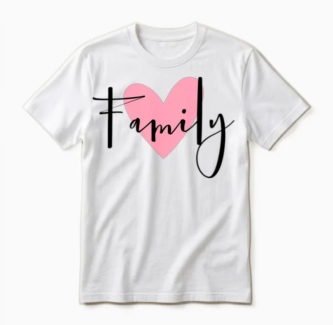 Family Heart Love Gift Idea Unisex T-Shirt in White