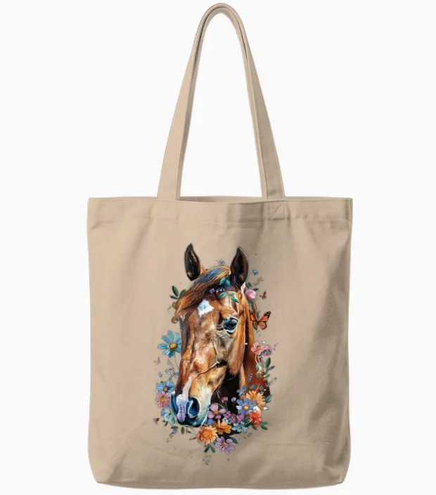 Quarter Horse Lovers Tote Bags in Natural