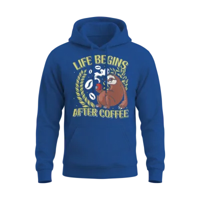 Office Colleague Life Begins After Coffee Unisex Hoodie - Royal
