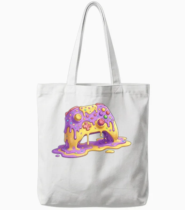 Drip Gamer Controller Retro Gaming Tote Bags - White