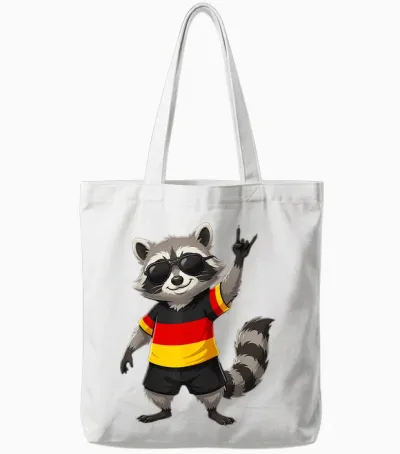 Deutschland Flagge Waschbär Tote Bags - White