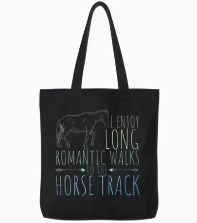 Horse Racing Tote Bags - Black