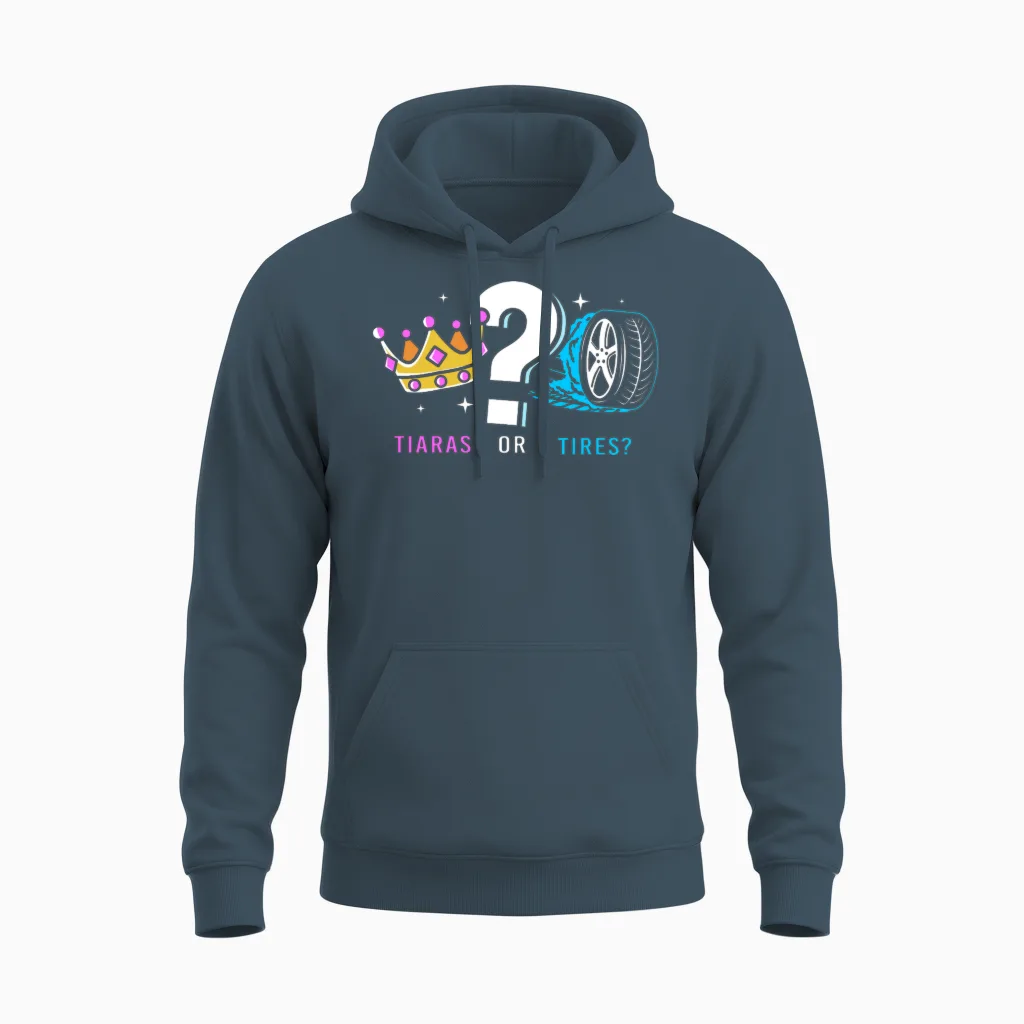 Gender Reveal Pregnancy Announcement Unisex Hoodie in Dark Heather