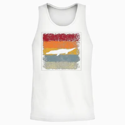 Crocodile Retro Unisex Tank Top - White