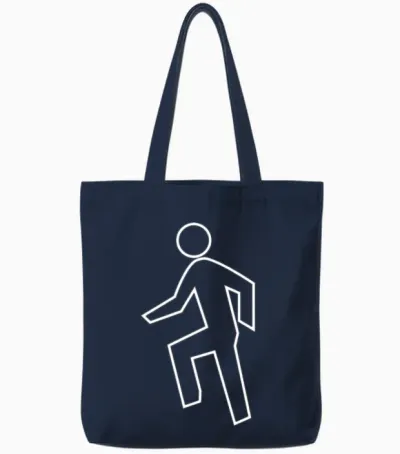 Everyday Im Shufflin White Tote Bags - Navy