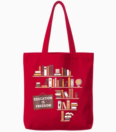 Education Is Freedom African American Tote Bags - Red
