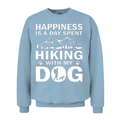 Hiking Dog Lover Unisex Sweatshirt - Light Blue
