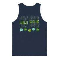 Funny Library Assistant Shamrocks St Patricks Day Unisex Tank Top - Navy – 1