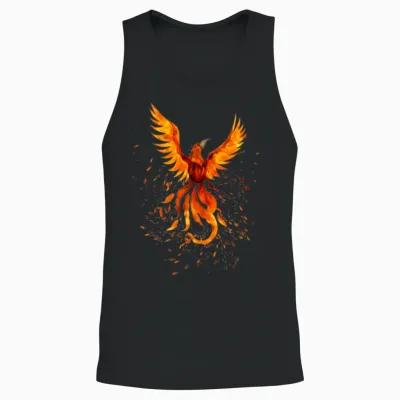 Rising Phoenix Bird Unisex Tank Top - Black