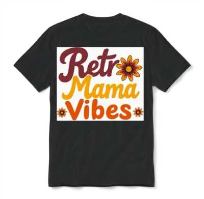 Retro Mama Vibes Unisex T-Shirt - Black