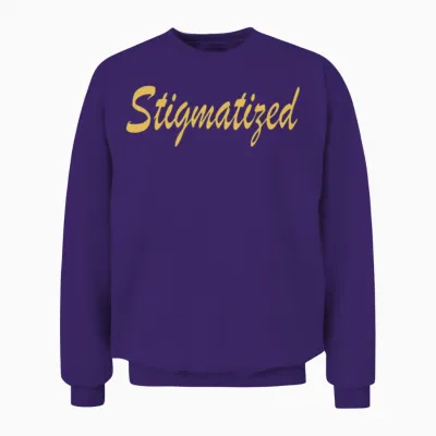 Stigmatized Typography Retro Yellow Unisex Sweatshirt - Purple