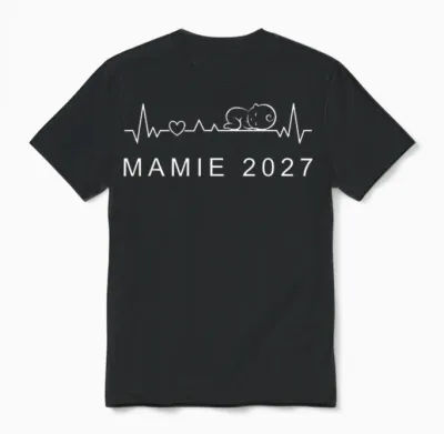 Mamie 2027 Battement De Cœur Annonce Grossesse Unisex T-Shirt - Black