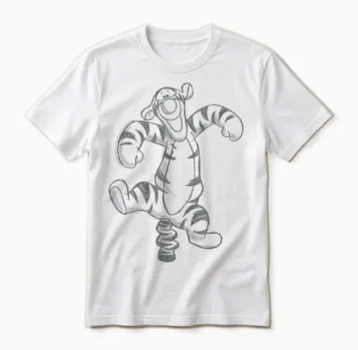 Disney Winnie the Pooh Tigger Sketch Unisex T-Shirt - White