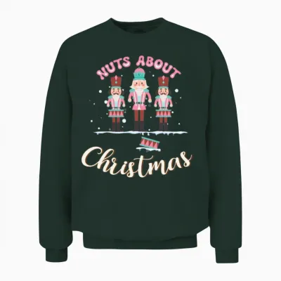 Pink Nutcracker Nuts About Christmas Holiday Unisex Sweatshirt - Forest