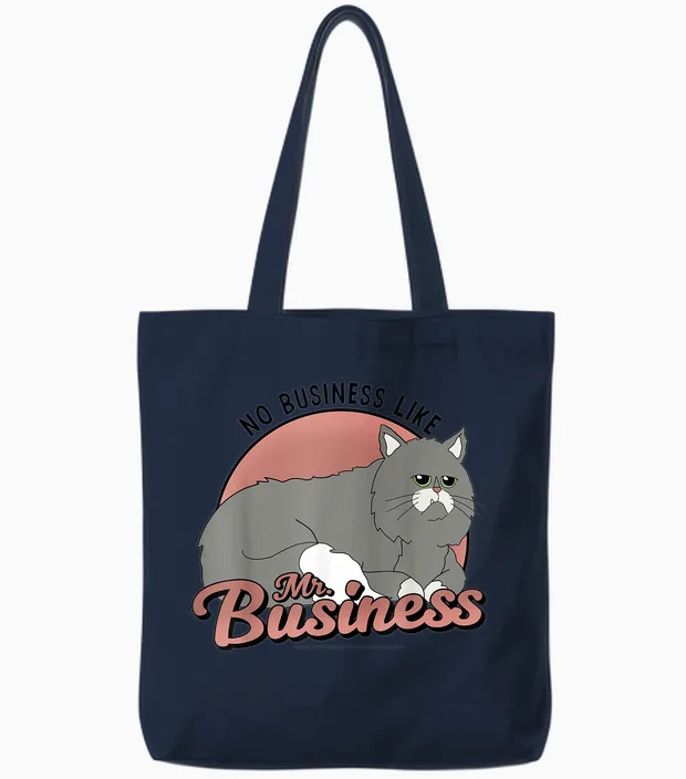 Bob's Burgers No Business Like Mr. Business Tote Bags in Navy