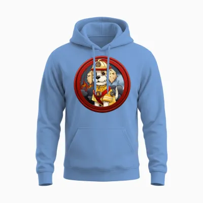 Dogs Firefighter / Fireman Dog Unisex Hoodie - Carolina Blue