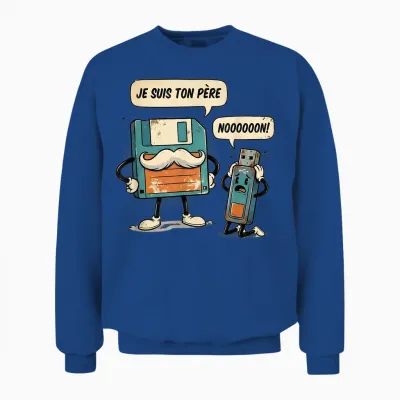 Homme Je Suis Ton Père Disquette Clé Usb Nostalgie Informaticien Unisex Sweatshirt - Royal
