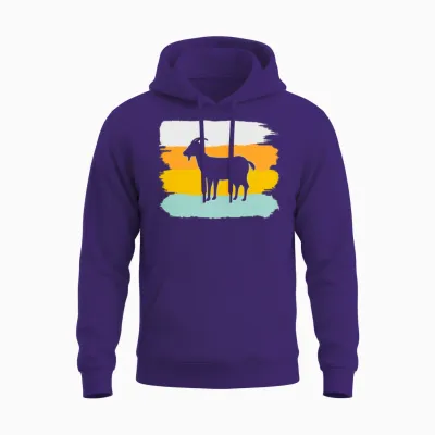 Goat Retro Unisex Hoodie - Purple