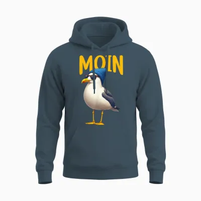 Moin Möwen Vogel Meer Hamburg Plattdeutsch Maritim Gruß Unisex Hoodie - Dark Heather