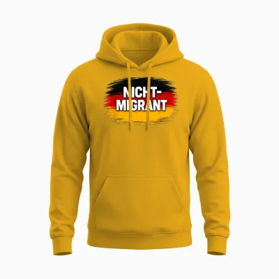 Nicht Migrant Deutschland Flagge Unisex Hoodie - Gold