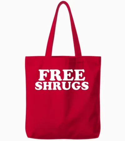 Free Shrugs Hug Tote Bags - Red