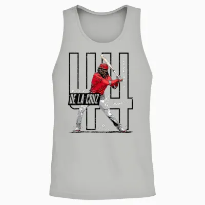 License Champs Elly De La Cruz | Cincinnati Mlb Players League | Mlbcru4022 T-Shirt, Small, Red Unisex Tank Top - Ash