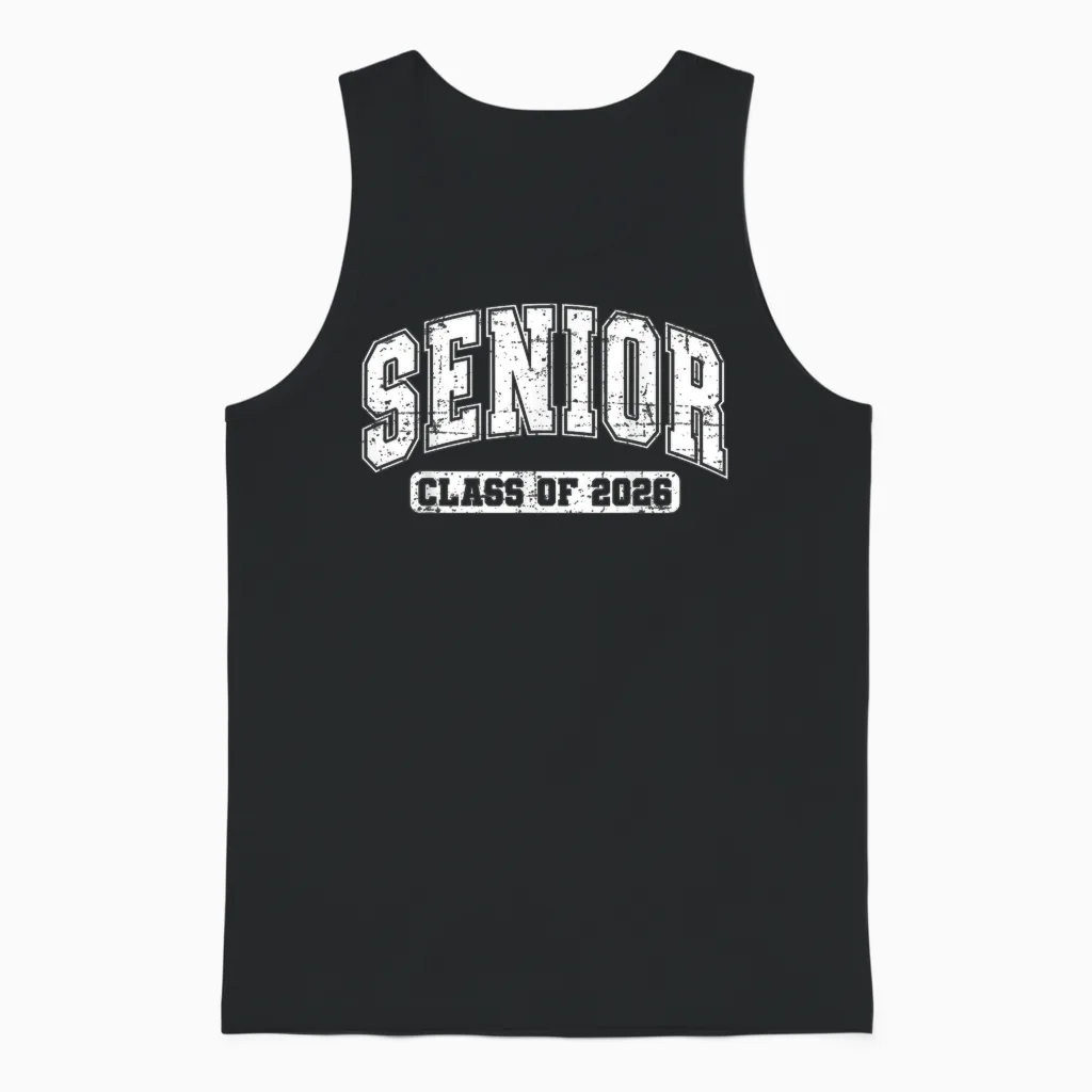 Senior 2026 Class of 2026 Seniors Graduation 2026 Senior 26 Unisex Tank Top in Black