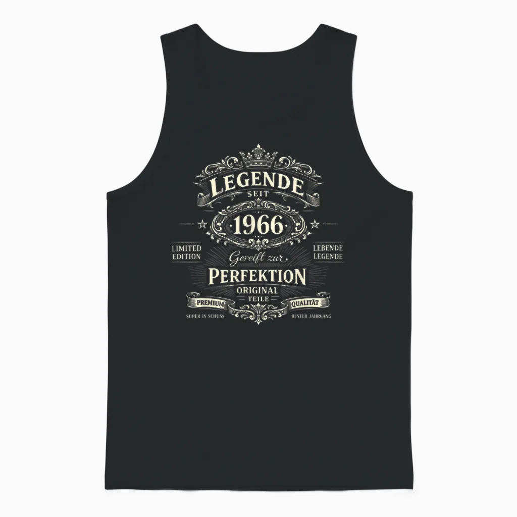 60. Geburtstag Mann Frau 60 Jahre Deko 1966 Geschenk Lustig Unisex Tank Top in Black