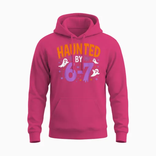 Haunted by 67 Funny Haunted by 6-7 Funny 6 7 Halloween Unisex Hoodie - Heliconia