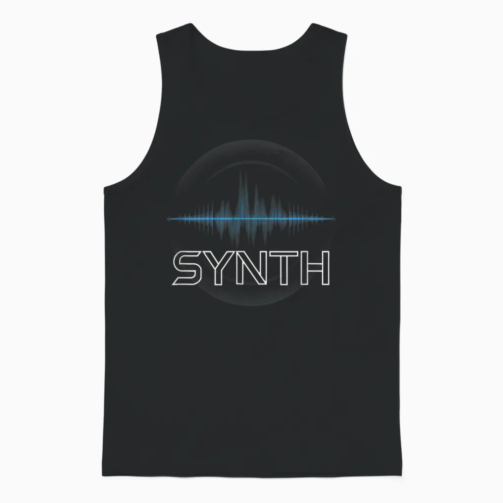 Envelope Synthesizer Techno Unisex Tank Top in Black