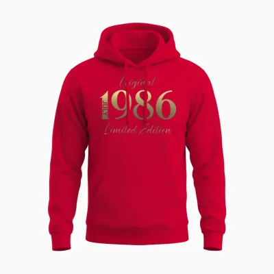 40 Ans Anniversaire Homme Cadeau Juillet 1986 Vintage Unisex Hoodie - Red