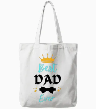 Crowned Best Dad Ever Gift 2025 Tote Bags - White