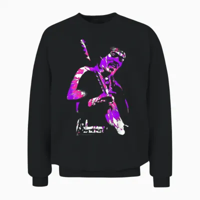 Jimi Hendrix Tye Dye Spiral T-Shirt, Black, S Unisex Sweatshirt - Black
