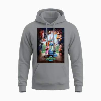 Disney Zootopia 2 Nick Judy & Gary Surrounded Poster Art Unisex Hoodie - Sport Grey