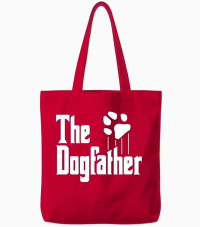 Dog Dad Dogs the Dogfather Tote Bags - Red