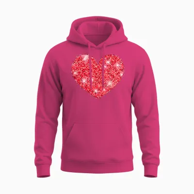 Red Heart Valentine's Day Design Love for Men and Women Unisex Hoodie - Heliconia