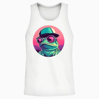 Style Frog Lovers Retro Unisex Tank Top - White