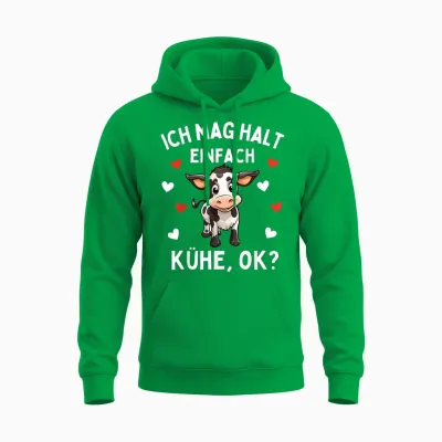 Ich Mag Halt Einfach Kühe - Lustiges Bauerin Landwirtin Kuh Unisex Hoodie - Irish Green