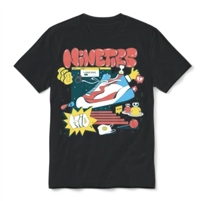 Nineties 90s Kid Retro Unisex T-Shirt - Black