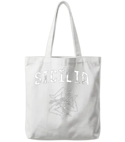 Sicilia Italy Sicily Sicilian Siciliano Italia Ita Tote Bags - White