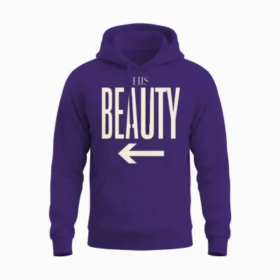 His Beauty Luxury Matching Couple Shirt Arrow Unisex Hoodie - Purple