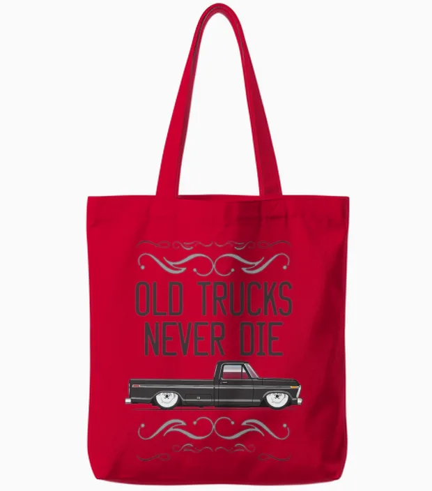 Keep on Truckin Raven Black Tote Bags in Red