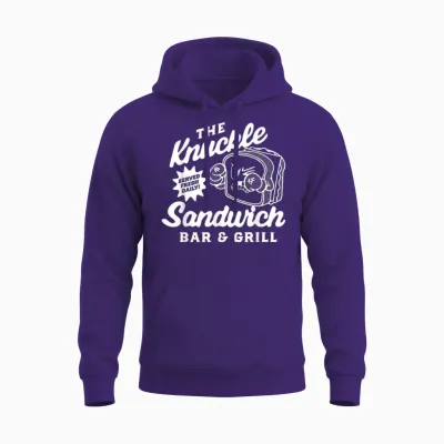 The Knuckle Sandwich Bar & Grill Fighting Joke Bar Humor Unisex Hoodie - Purple