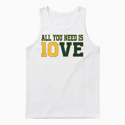 All You Need Is 10ve Love (on Back) Unisex Tank Top - White