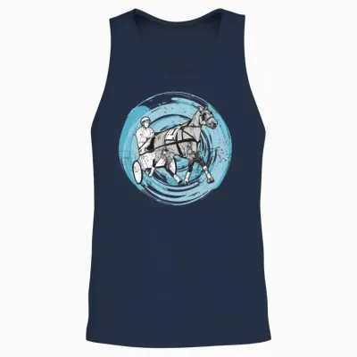 Trotting Horse Sulky Horses Trotting-Race Unisex Tank Top - Navy