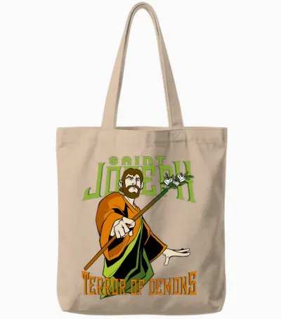 St Joseph Terreur Des Démons Consecration 2021 Saint Catholique T-Shirt Haut De Gamme Tote Bags - Natural